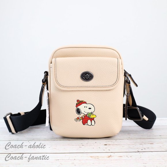 NWT Coach CE613 Coach X Peanuts Heritage Crossbody With Snoopy Motif in Ivory - Picture 1 of 12